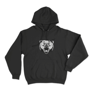 Bear Head Hoodie Black 1