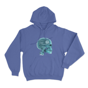 X Ray Skull Hoodie Blue